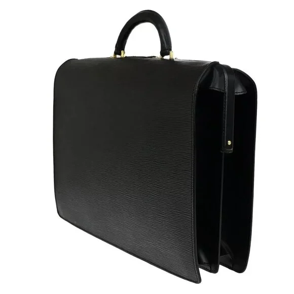 LOUIS VUITTON Serviette Fermoir Business Hand Bag Epi Leather BK